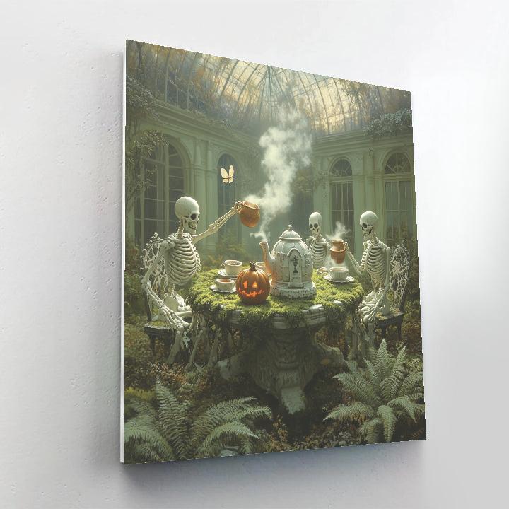 Crypt Garden Tea Party Spooky paint by number