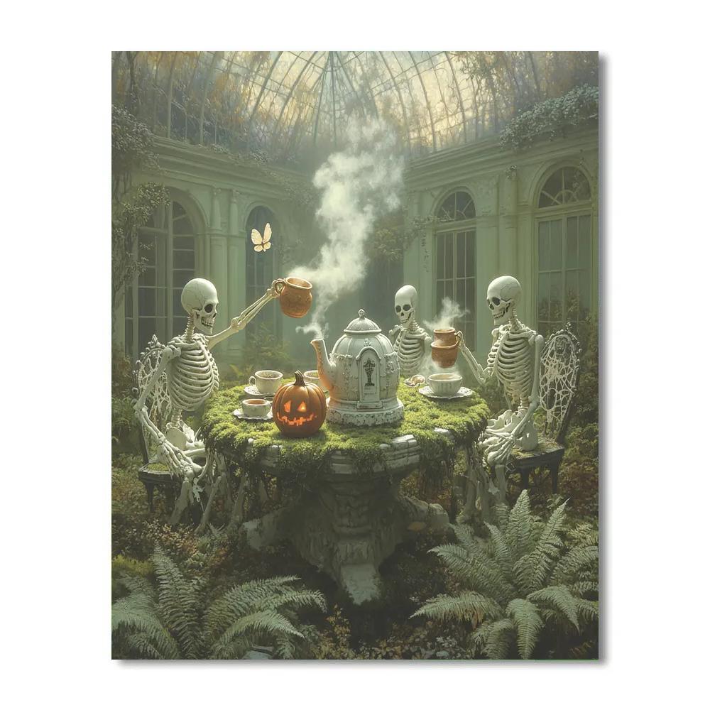 Crypt Garden Tea Party Spooky paint by number
