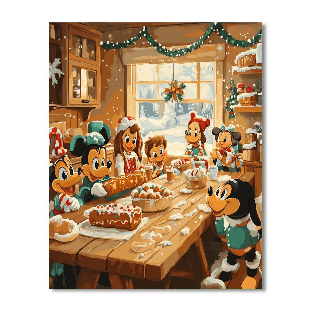 Gooeys Gingerbread Family Dinner DIY paint by numbers