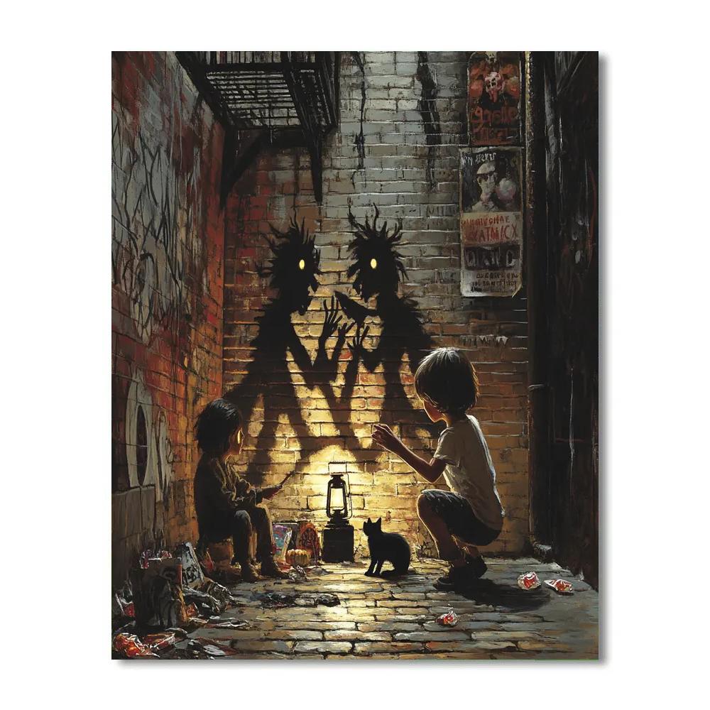 Shadow Puppets Of The Haunted Alley paint by color