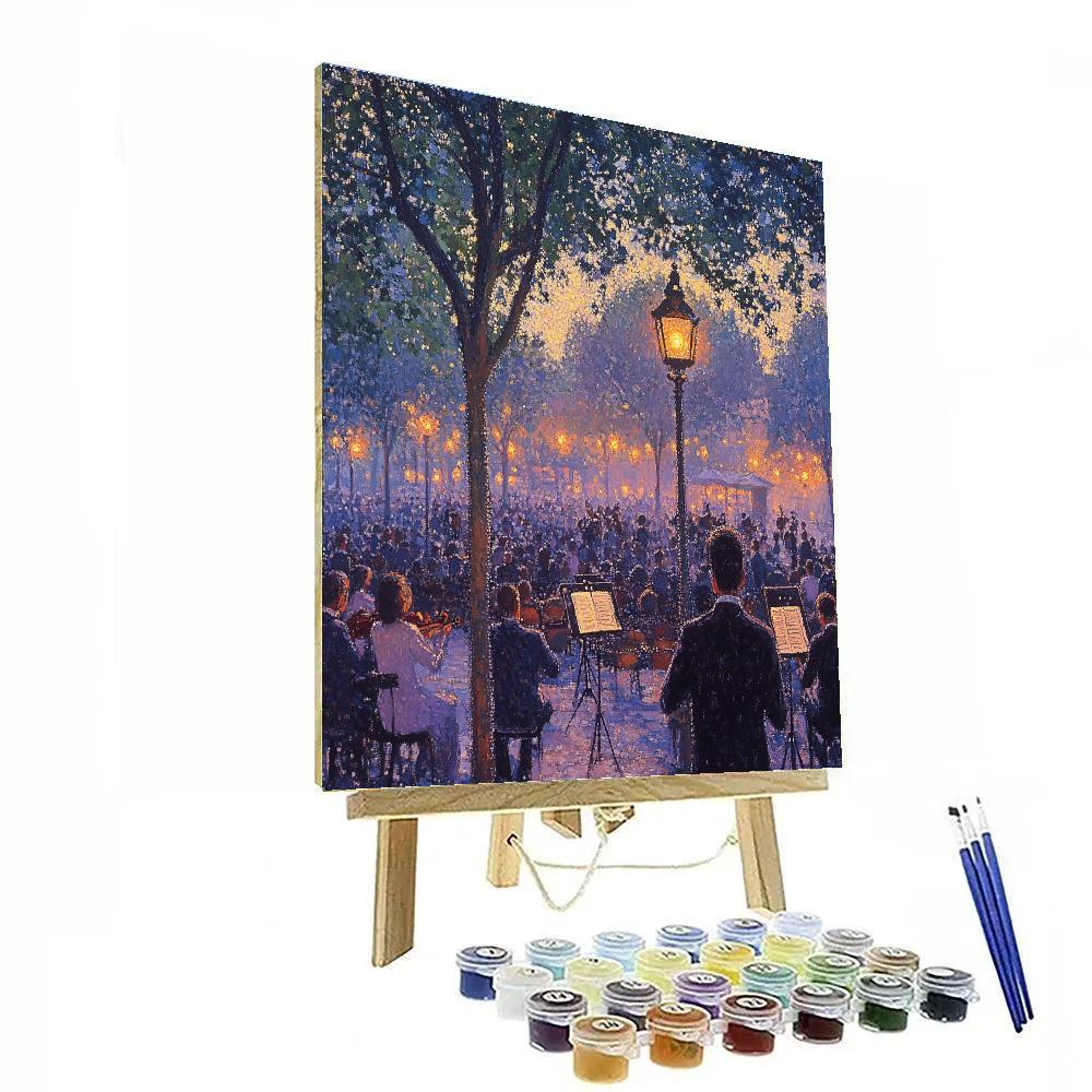 Seurat Inspired Evening Park Concert DIY paint by numbers