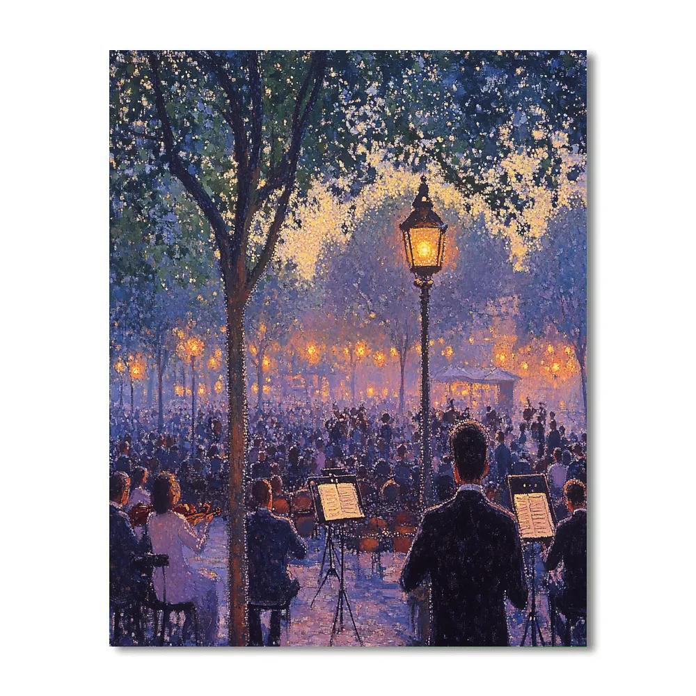Seurat Inspired Evening Park Concert DIY paint by numbers