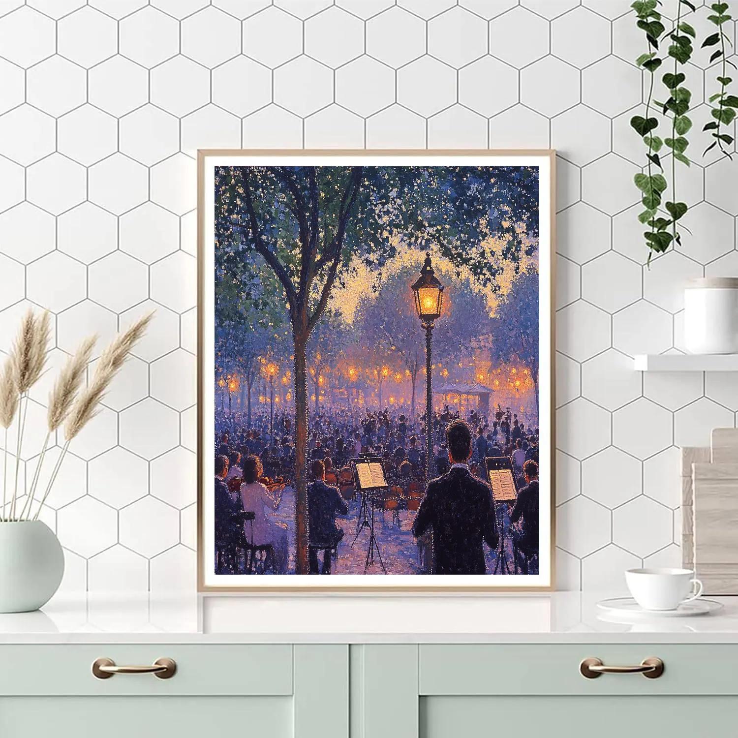 Seurat Inspired Evening Park Concert DIY paint by numbers