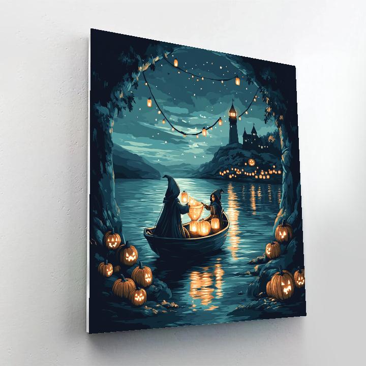 Lantern Fishers Of The Mystic Harbor painting number kit
