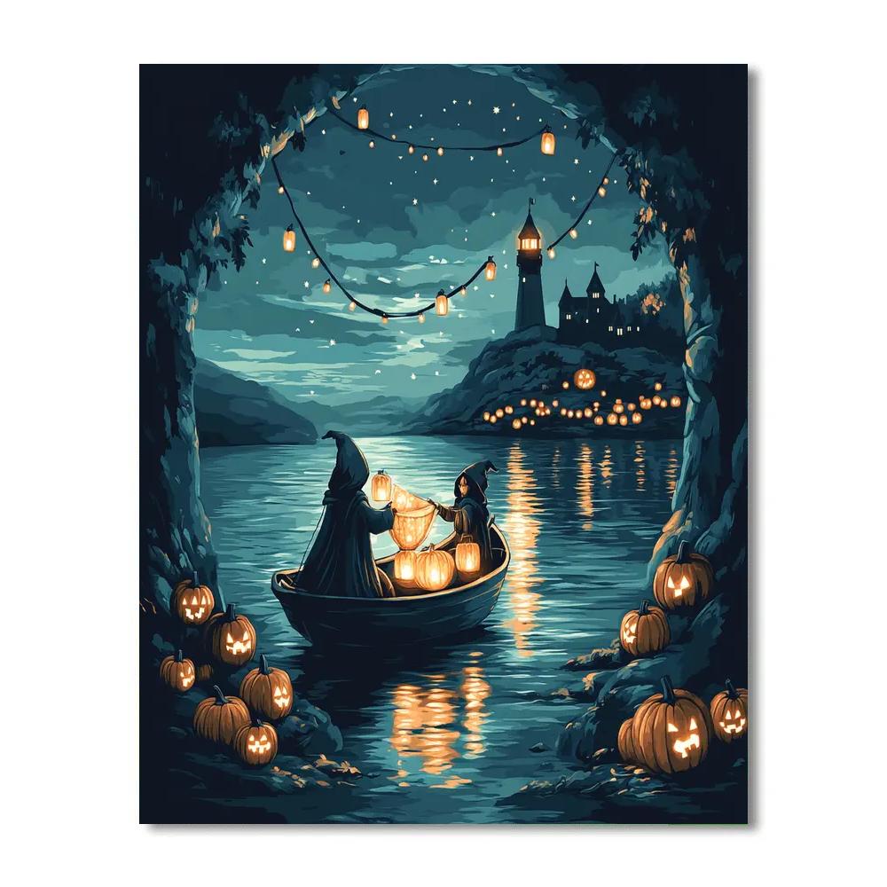 Lantern Fishers Of The Mystic Harbor painting number kit
