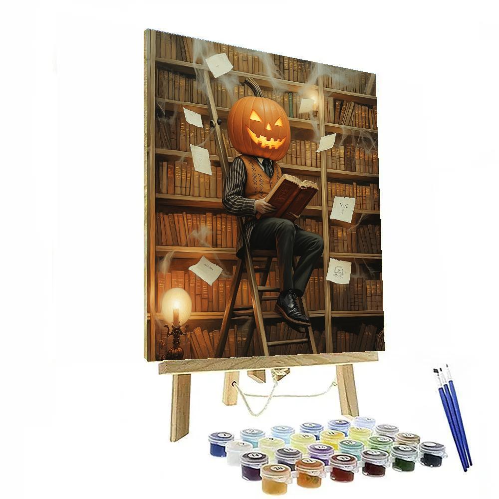 Pumpkin Librarian Of The Haunted Archives painting number kit
