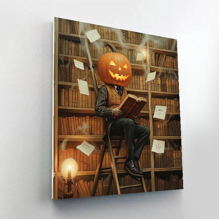 Pumpkin Librarian Of The Haunted Archives painting number kit