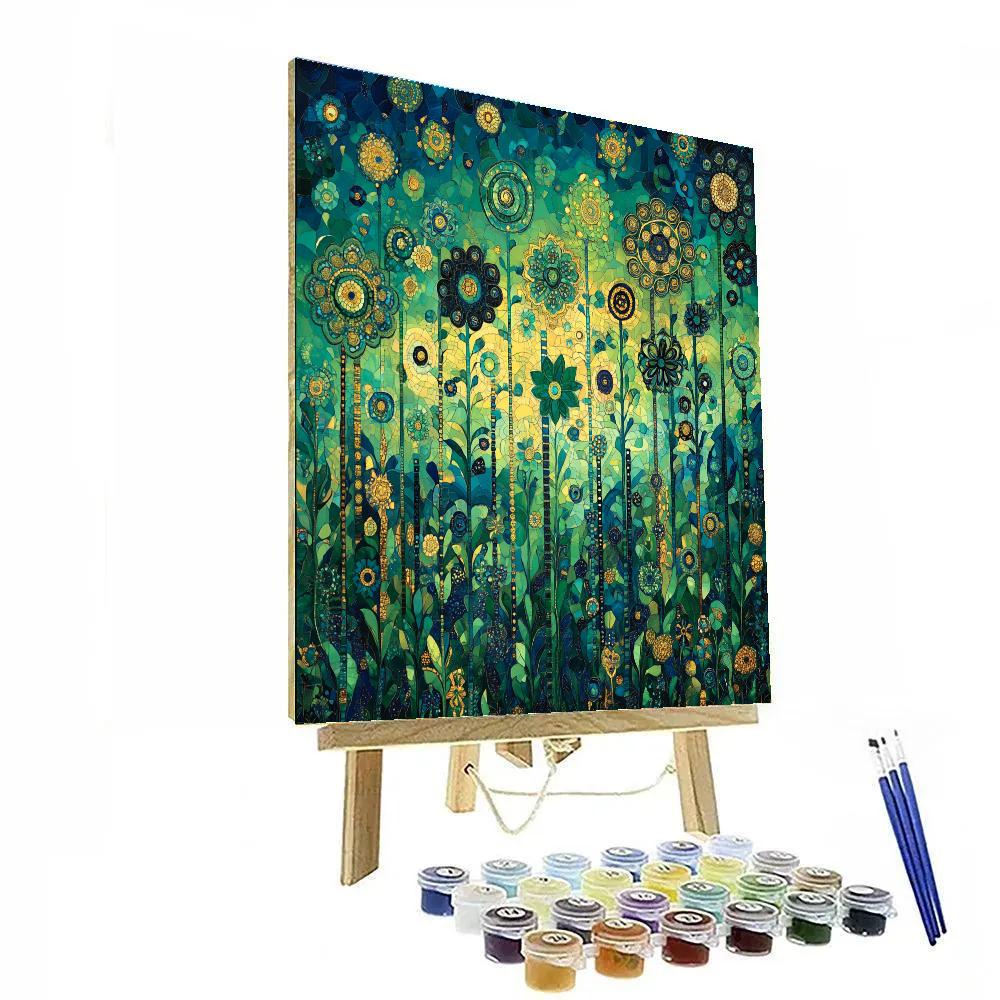 Gustav Klimt Inspired Mosaic Twilight Garden Paint by numbers kits
