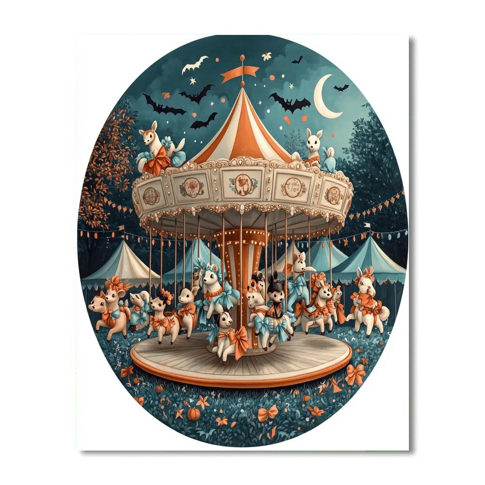 Costume Carousel Of Enchanted Critters Paint by numbers art