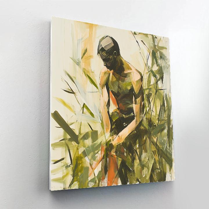 Egon Schiele Inspired Contorted Figure In Garden Numbered painting kits