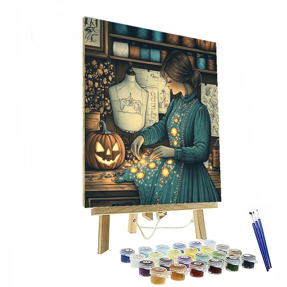 Spooky Stitching At The Midnight Workshop Numbered painting kits