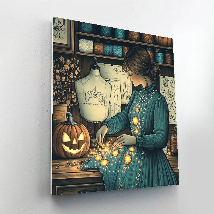 Spooky Stitching At The Midnight Workshop Numbered painting kits