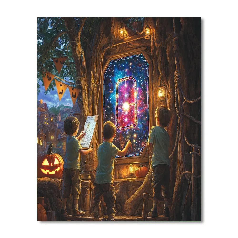 Midnight Treehouse Of Spooky Architects paint by numbers