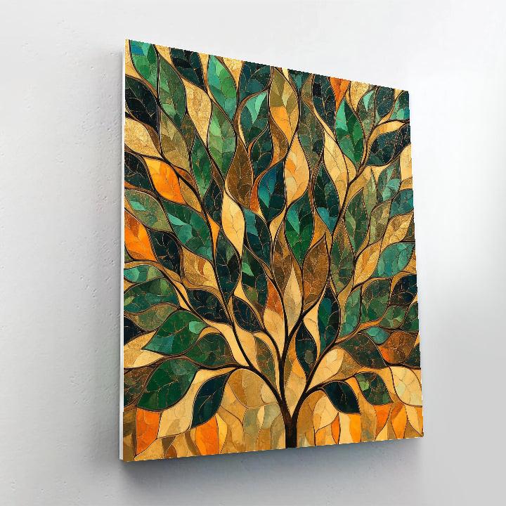 Gustav Klimt Inspired Golden Leaf Canopy painting number kit