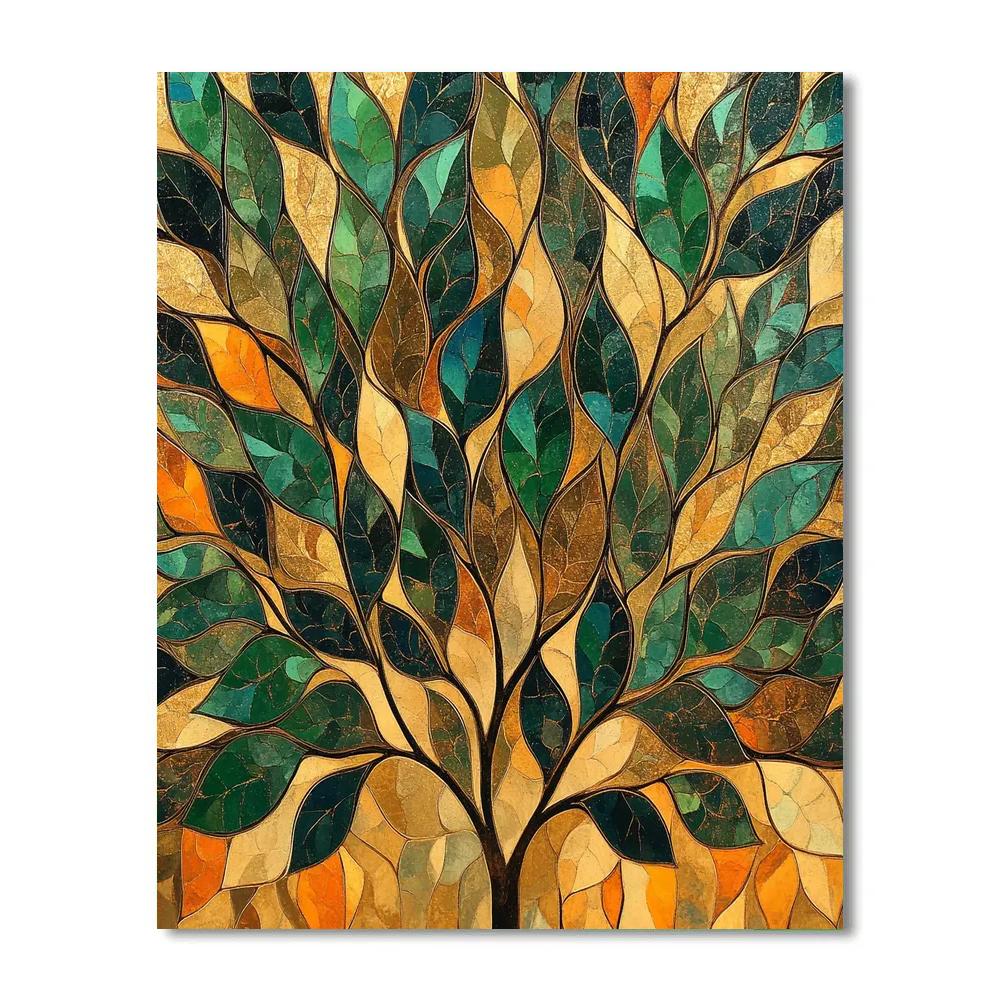 Gustav Klimt Inspired Golden Leaf Canopy painting number kit