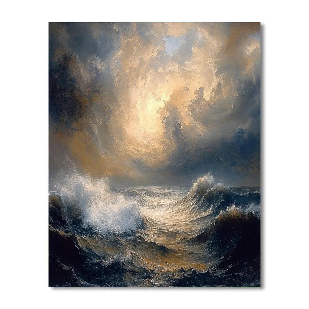 JMW Turner Inspired Stormy Sea paint by color
