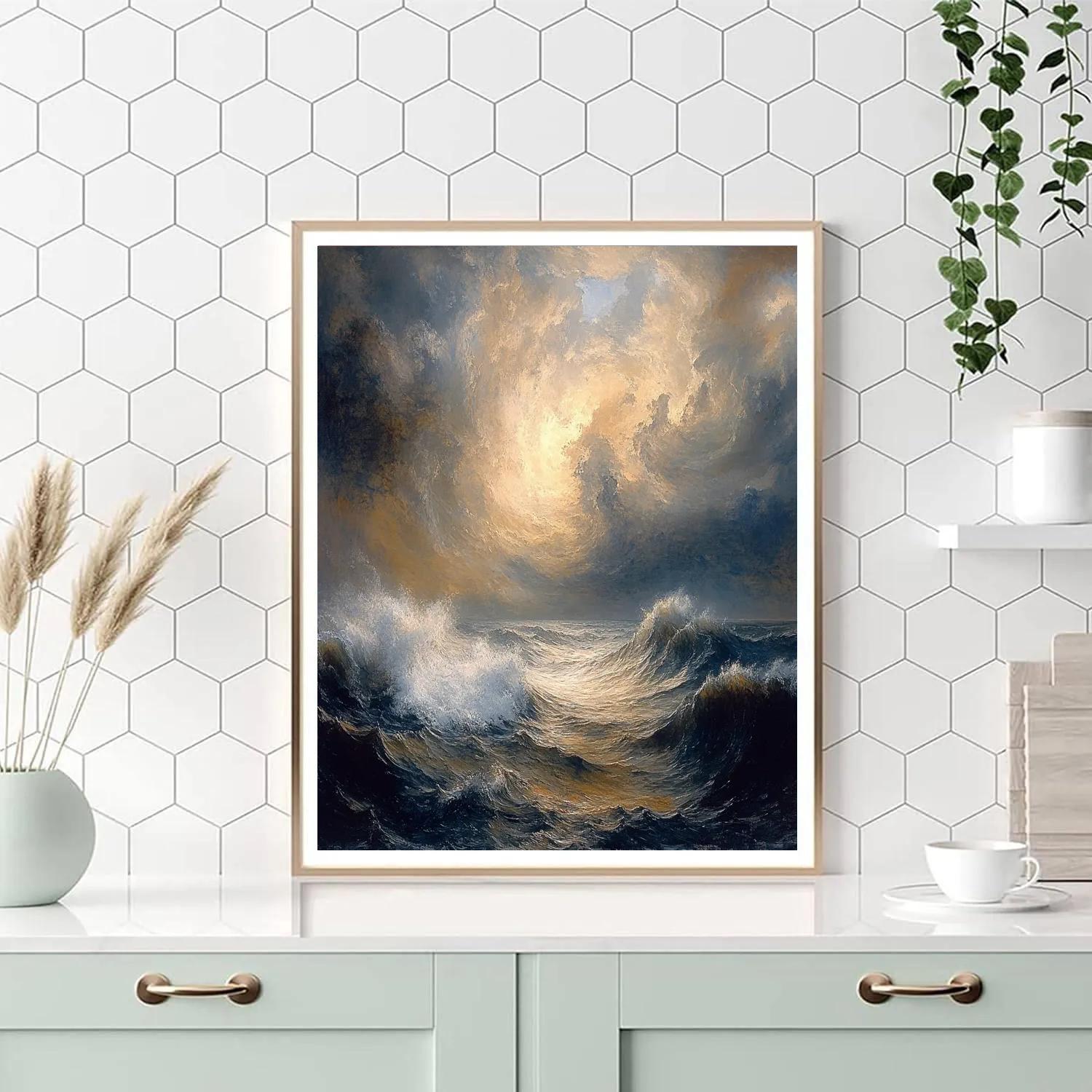 JMW Turner Inspired Stormy Sea paint by color