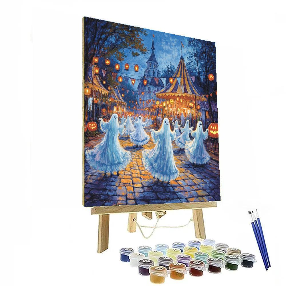 Ghostly Carnival Halloween Parade painting number kit