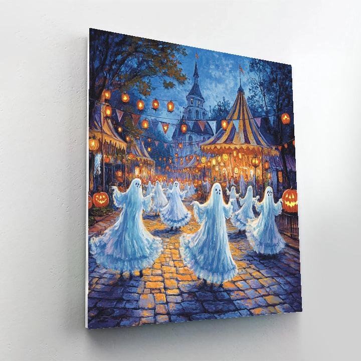 Ghostly Carnival Halloween Parade painting number kit