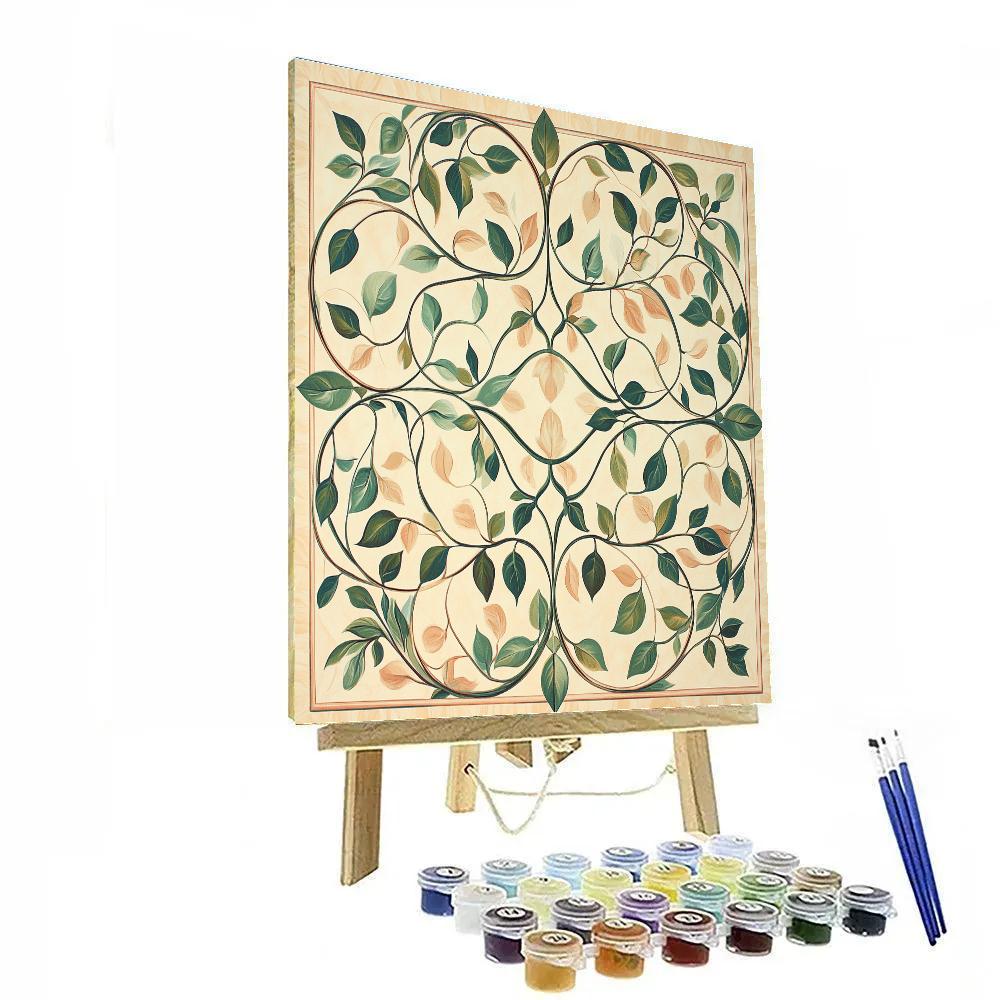 Alphonse Mucha Inspired Autumnal Labyrinth Of Vines DIY paint by numbers