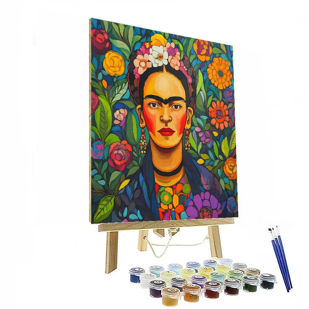 Frida Kahlo Inspired Bold Self-Portrait paint by color