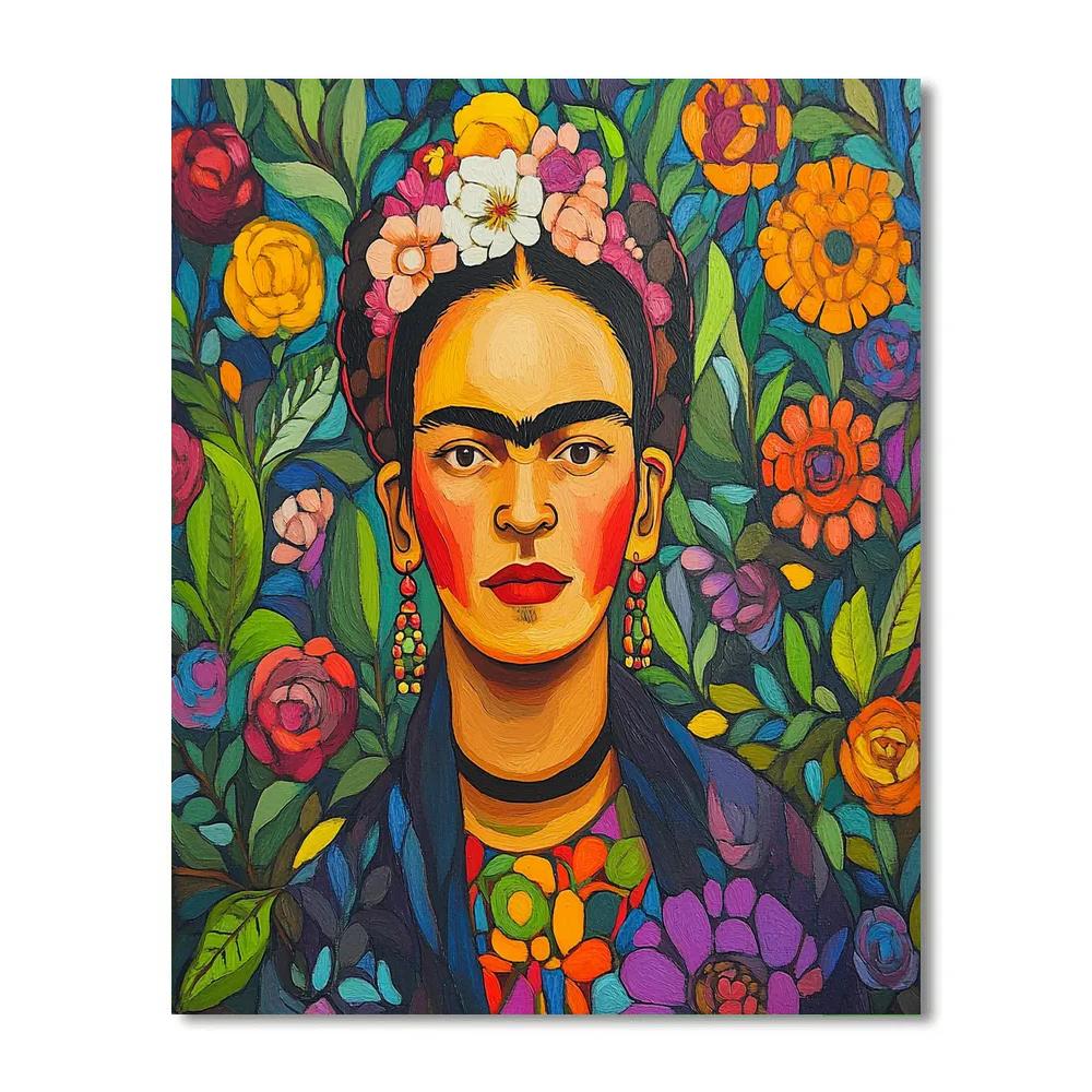 Frida Kahlo Inspired Bold Self-Portrait paint by color