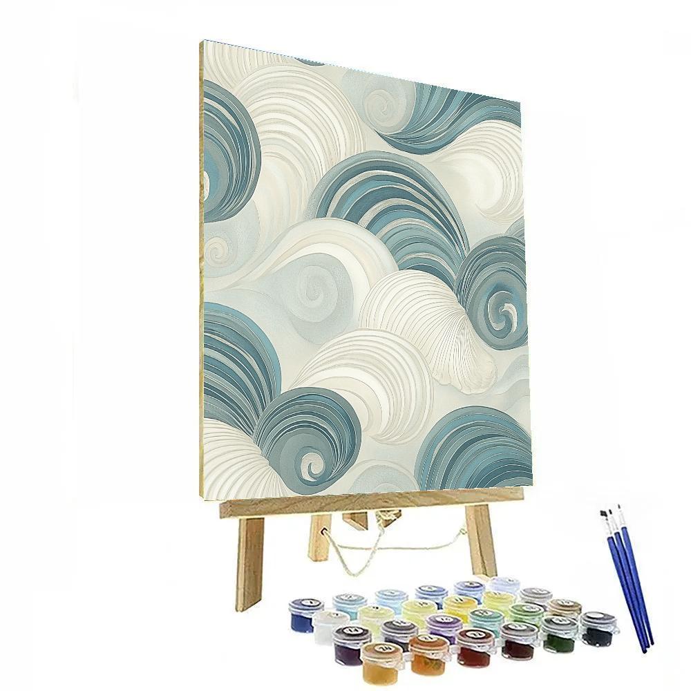 Alphonse Mucha Inspired Oceanic Whorl Of Pearlescent Currents Paint by numbers art