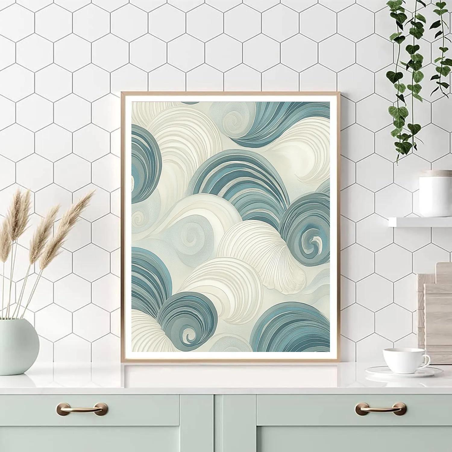 Alphonse Mucha Inspired Oceanic Whorl Of Pearlescent Currents Paint by numbers art