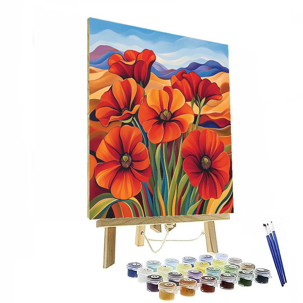 Georgia OKeeffe Inspired Desert Blooms Numbered painting kits