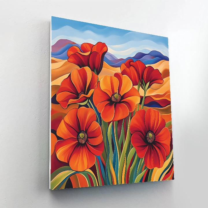 Georgia OKeeffe Inspired Desert Blooms Numbered painting kits