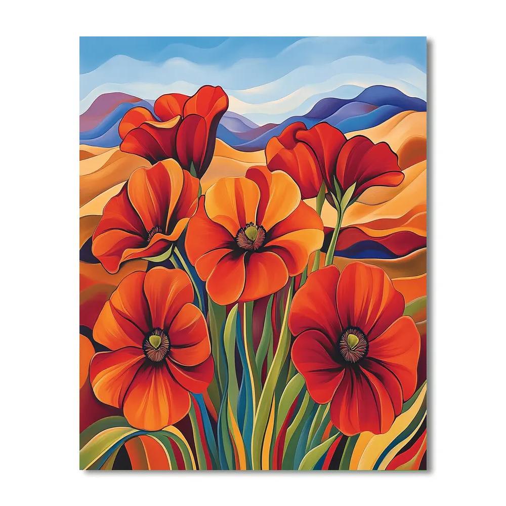 Georgia OKeeffe Inspired Desert Blooms Numbered painting kits