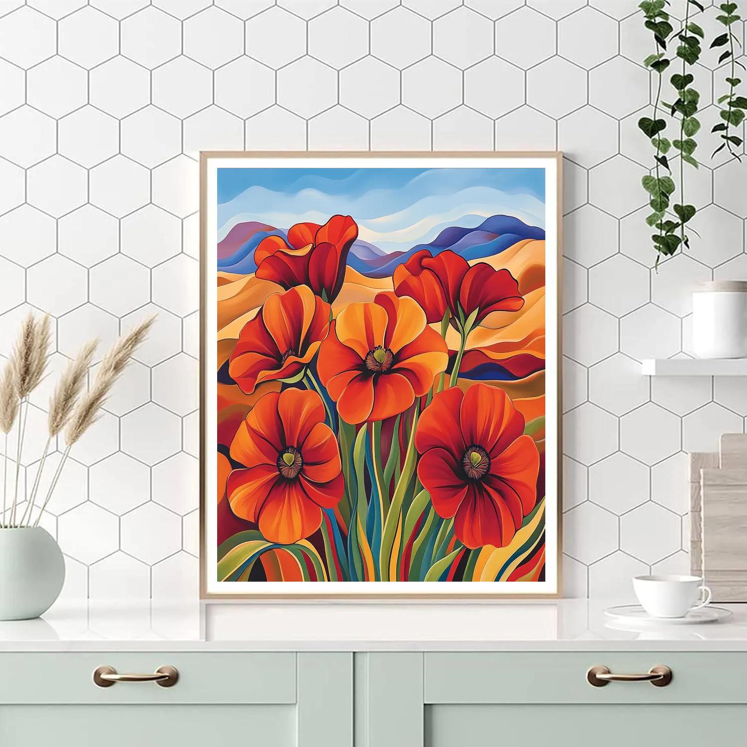 Georgia OKeeffe Inspired Desert Blooms Numbered painting kits