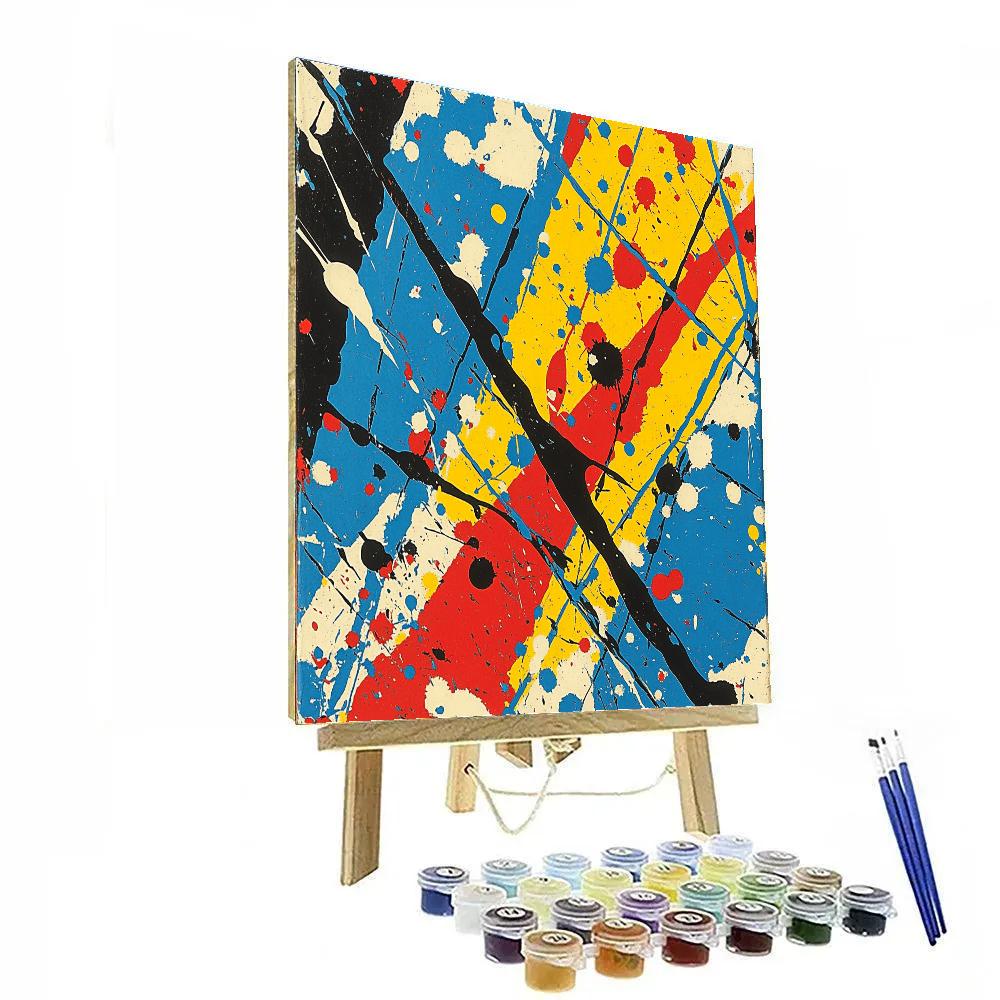 Jackson Pollock Inspired Energetic Chaos painting number kit