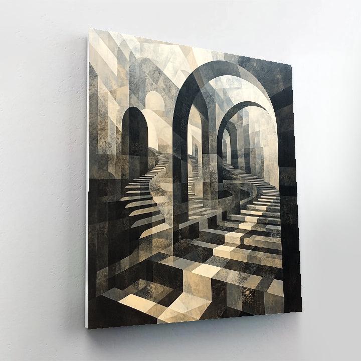 Symmetrical M C Escher Inspired Labyrinthine Patterns Paint by numbers kits