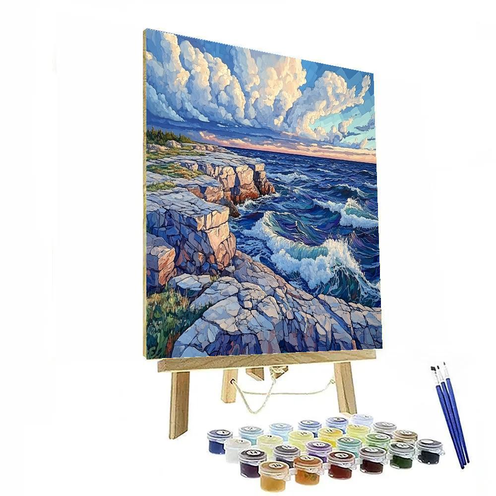 Arthur Lismer Inspired Rockbound Shoreline With September Gales painting number kit