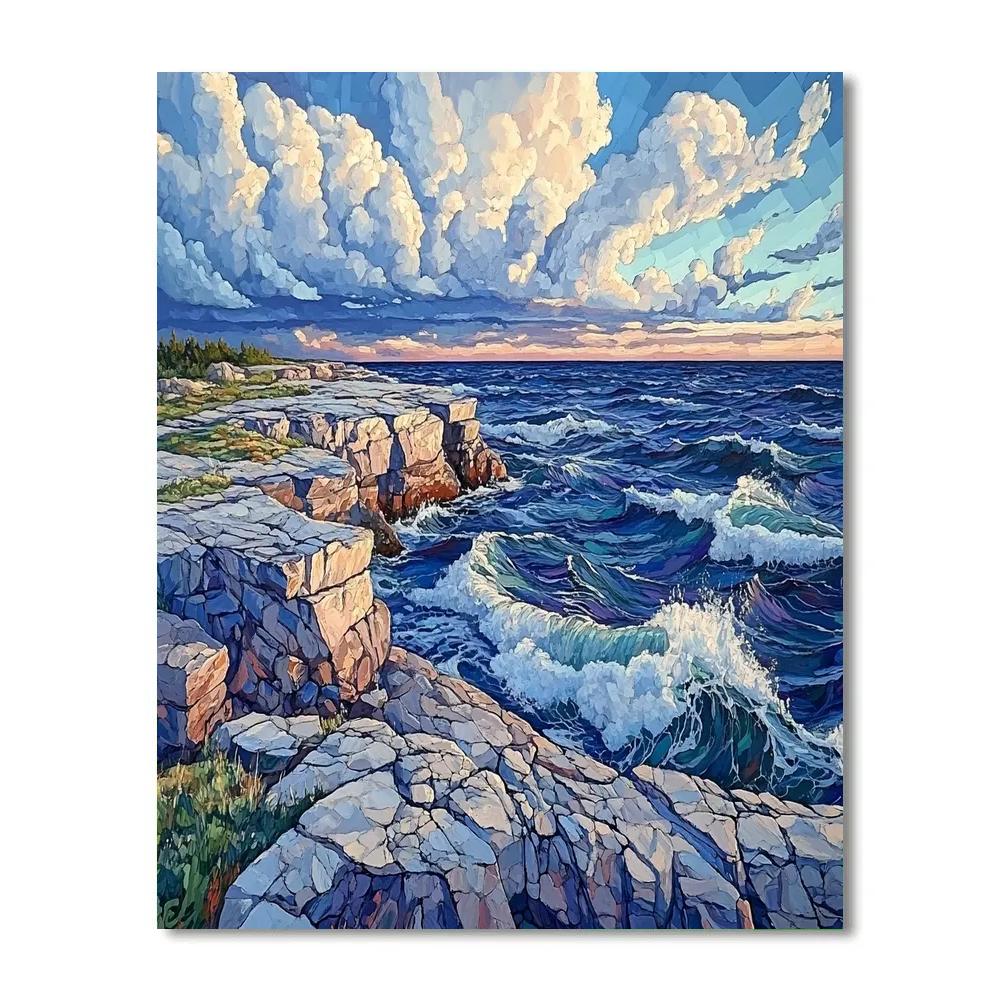 Arthur Lismer Inspired Rockbound Shoreline With September Gales painting number kit
