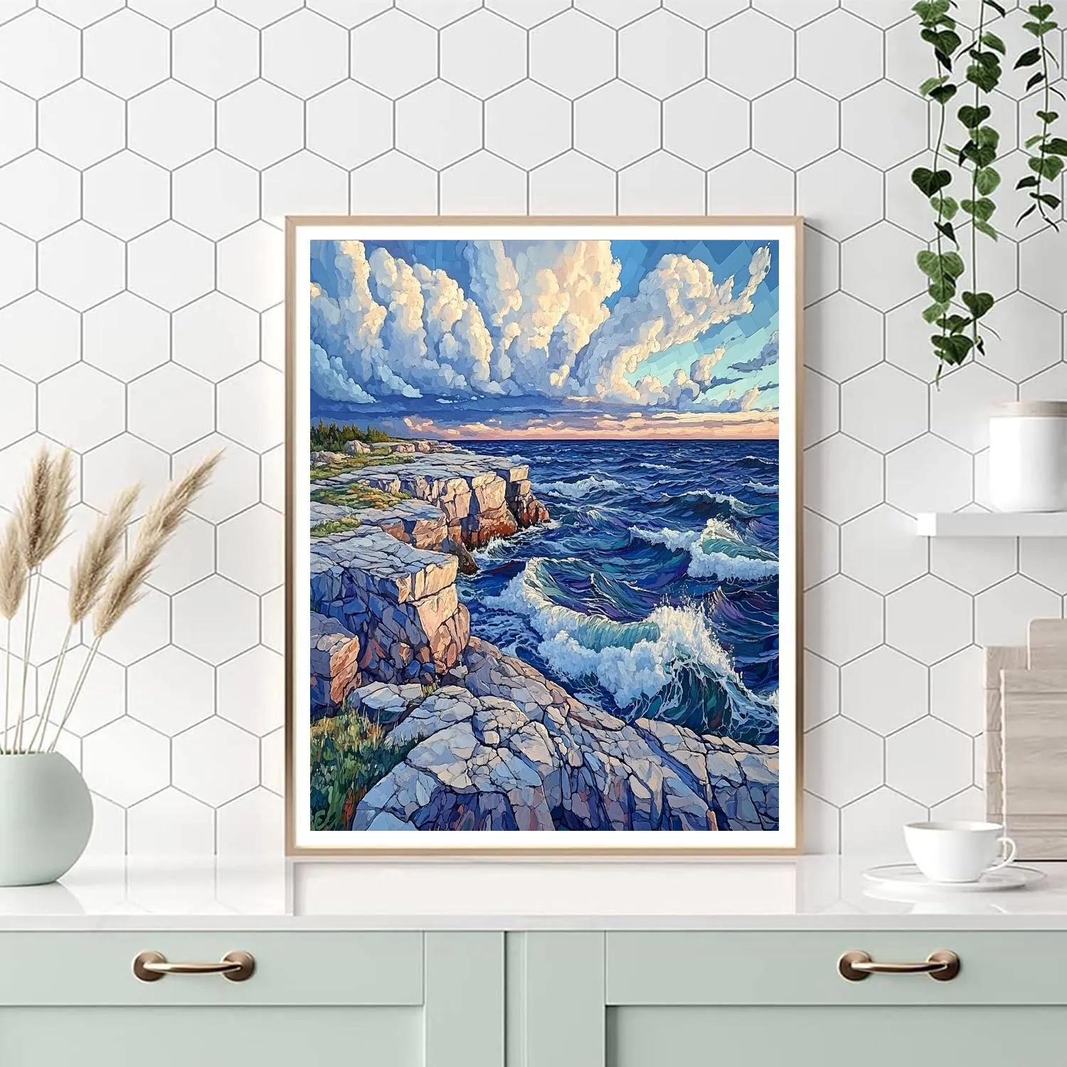 Arthur Lismer Inspired Rockbound Shoreline With September Gales painting number kit