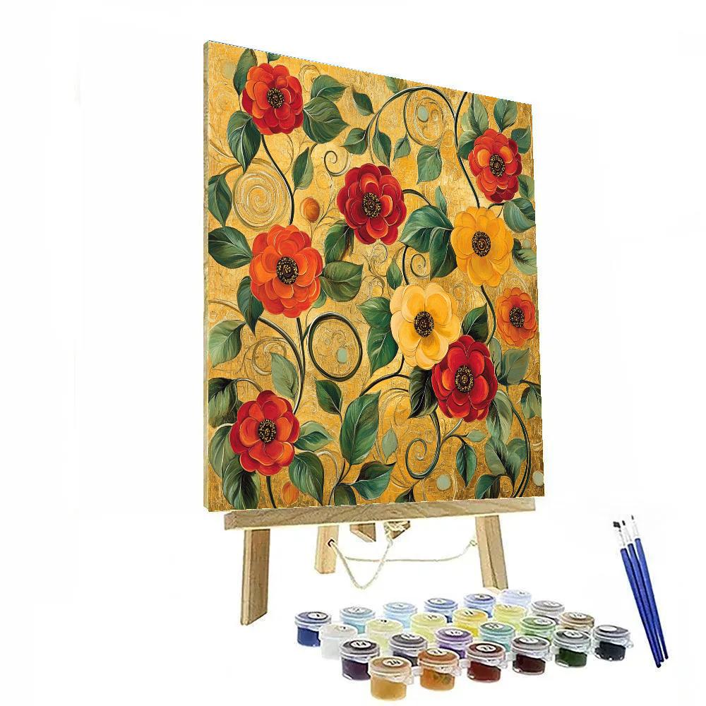 Gustav Klimt Inspired Floral Reverie Numbered painting kits