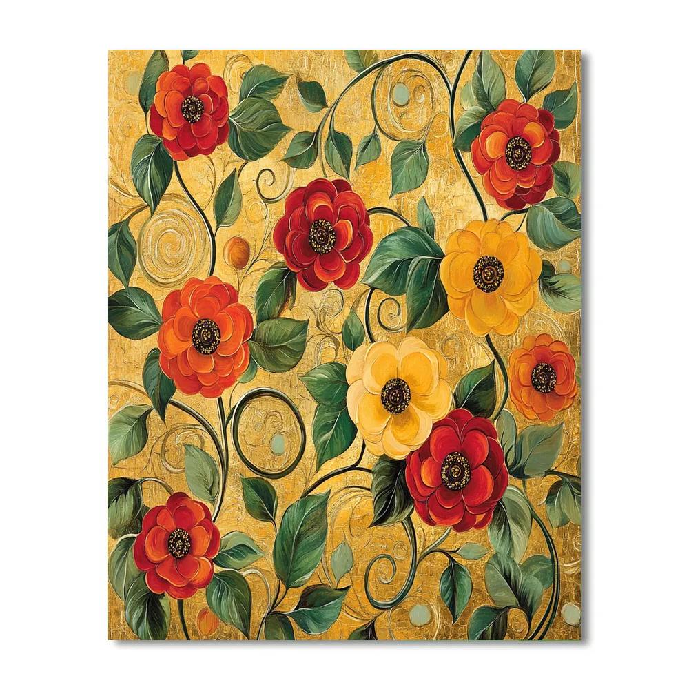 Gustav Klimt Inspired Floral Reverie Numbered painting kits