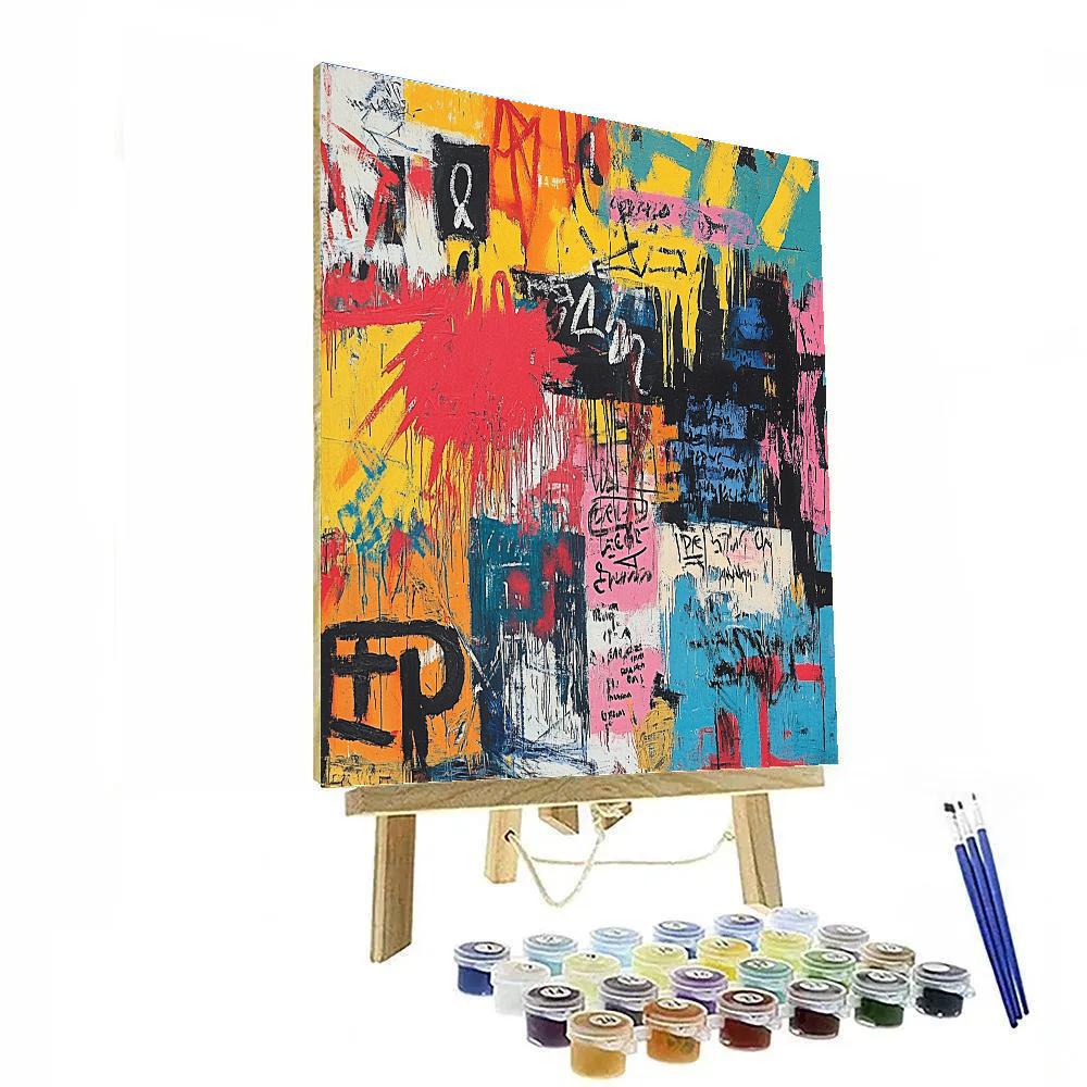 Jean-Michel Basquiat Inspired Urban Vibes paint by color