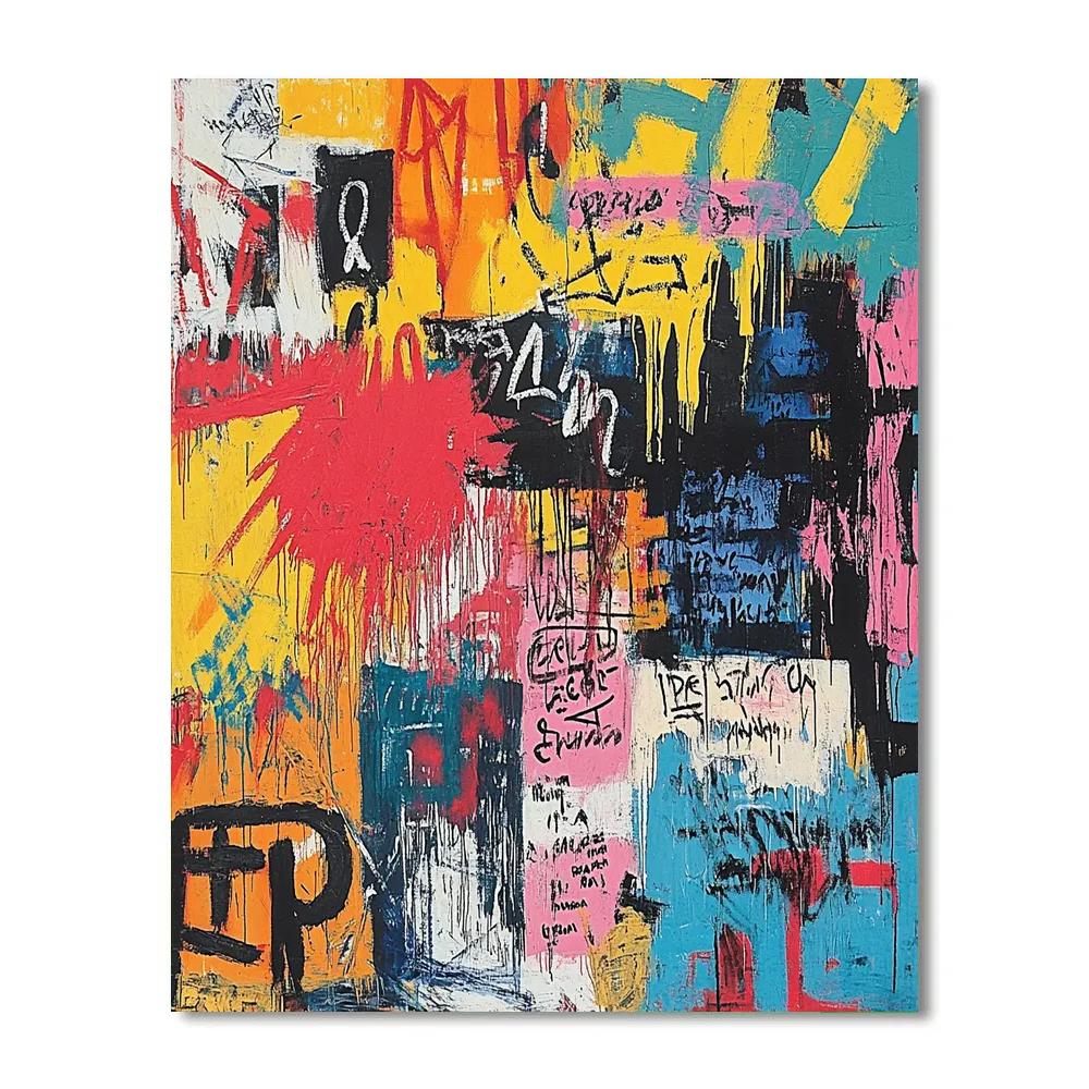 Jean-Michel Basquiat Inspired Urban Vibes paint by color