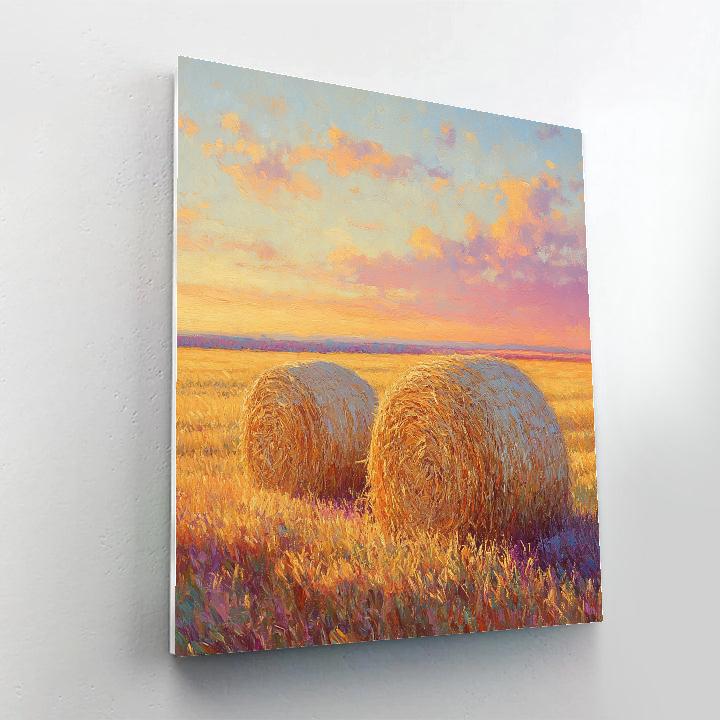 Claude Monet Inspired Autumn Haystacks At Sunset Numbered painting kits