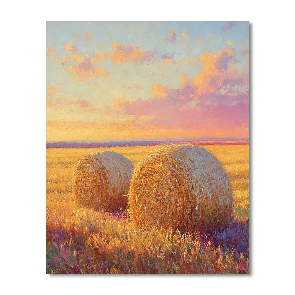 Claude Monet Inspired Autumn Haystacks At Sunset Numbered painting kits