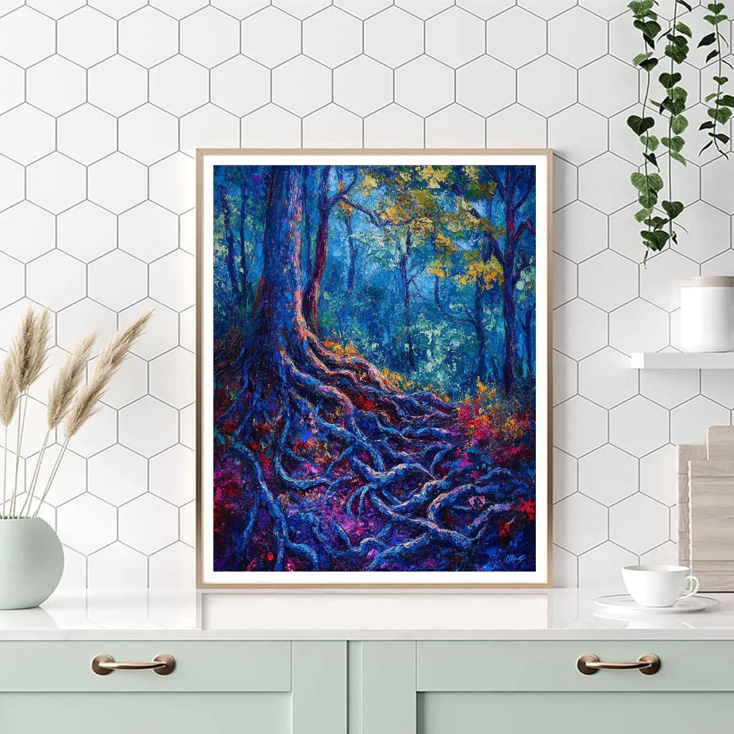 Arthur Lismer Inspired Twisted Forest Undergrowth DIY paint by numbers