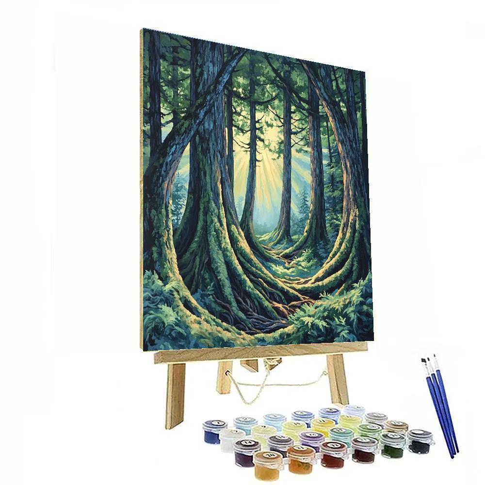 Emily Carr Inspired Cathedral Grove Rhythm Numbered painting kits