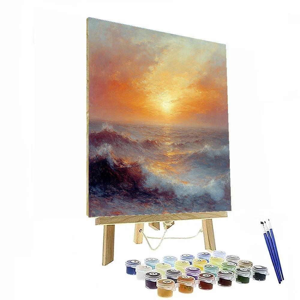 J.M.W. Turner Inspired Luminous Sunrise paint by numbers