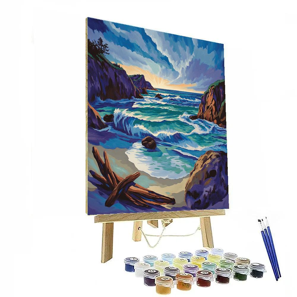 Emily Carr Inspired Drifting Coastline Ebb Number painting