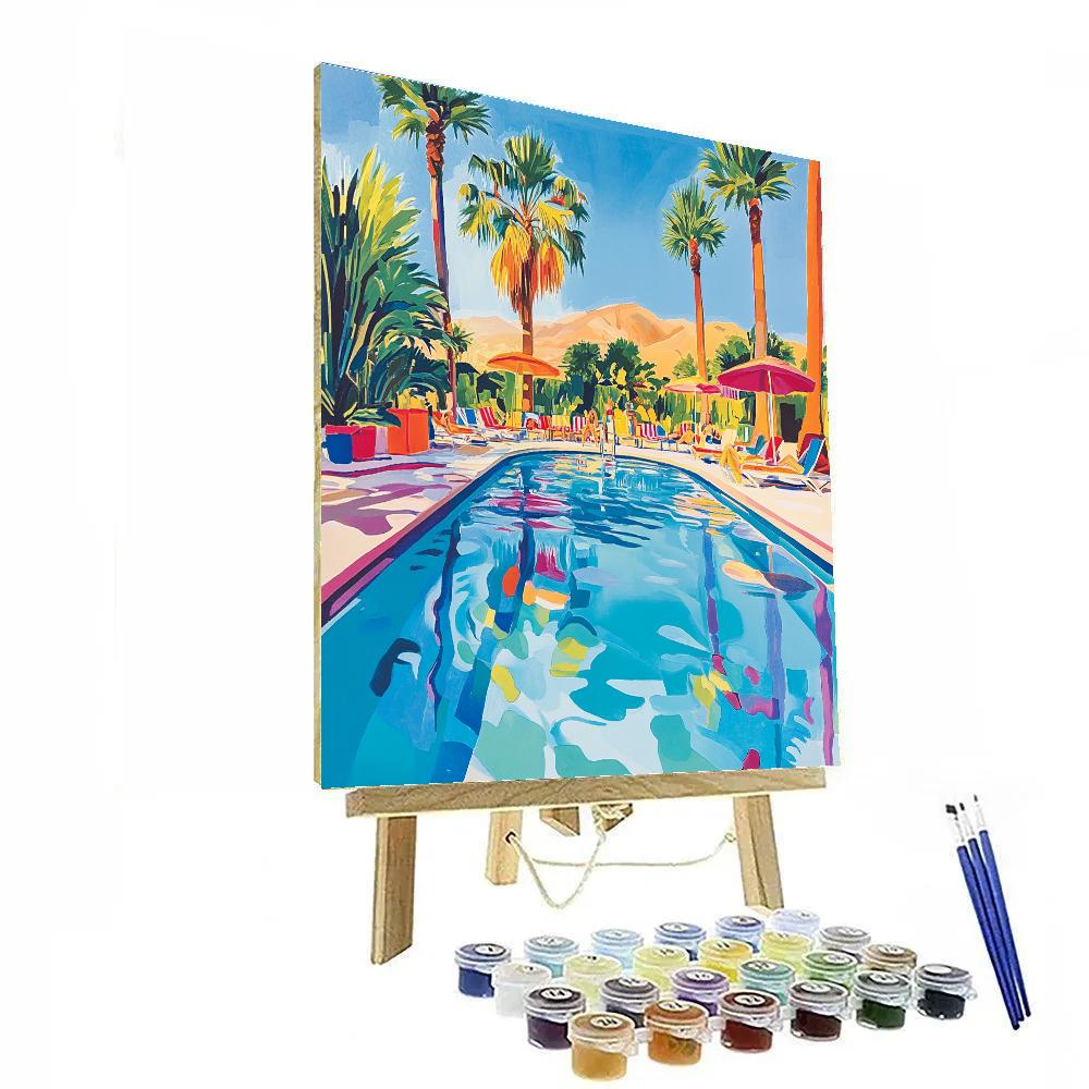 David Hockney Inspired Swimming Pool paint by numbers