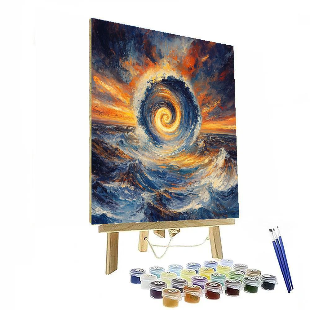 Edvard Munch Inspired Cosmic Whirlpool Landscape Paint by numbers kits