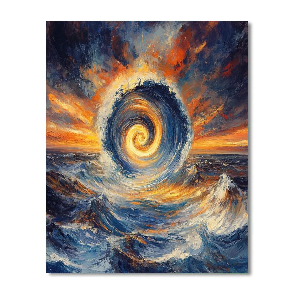 Edvard Munch Inspired Cosmic Whirlpool Landscape Paint by numbers kits